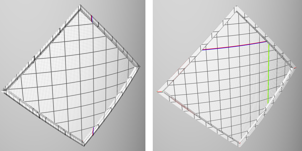 Curved 'On edge square' window